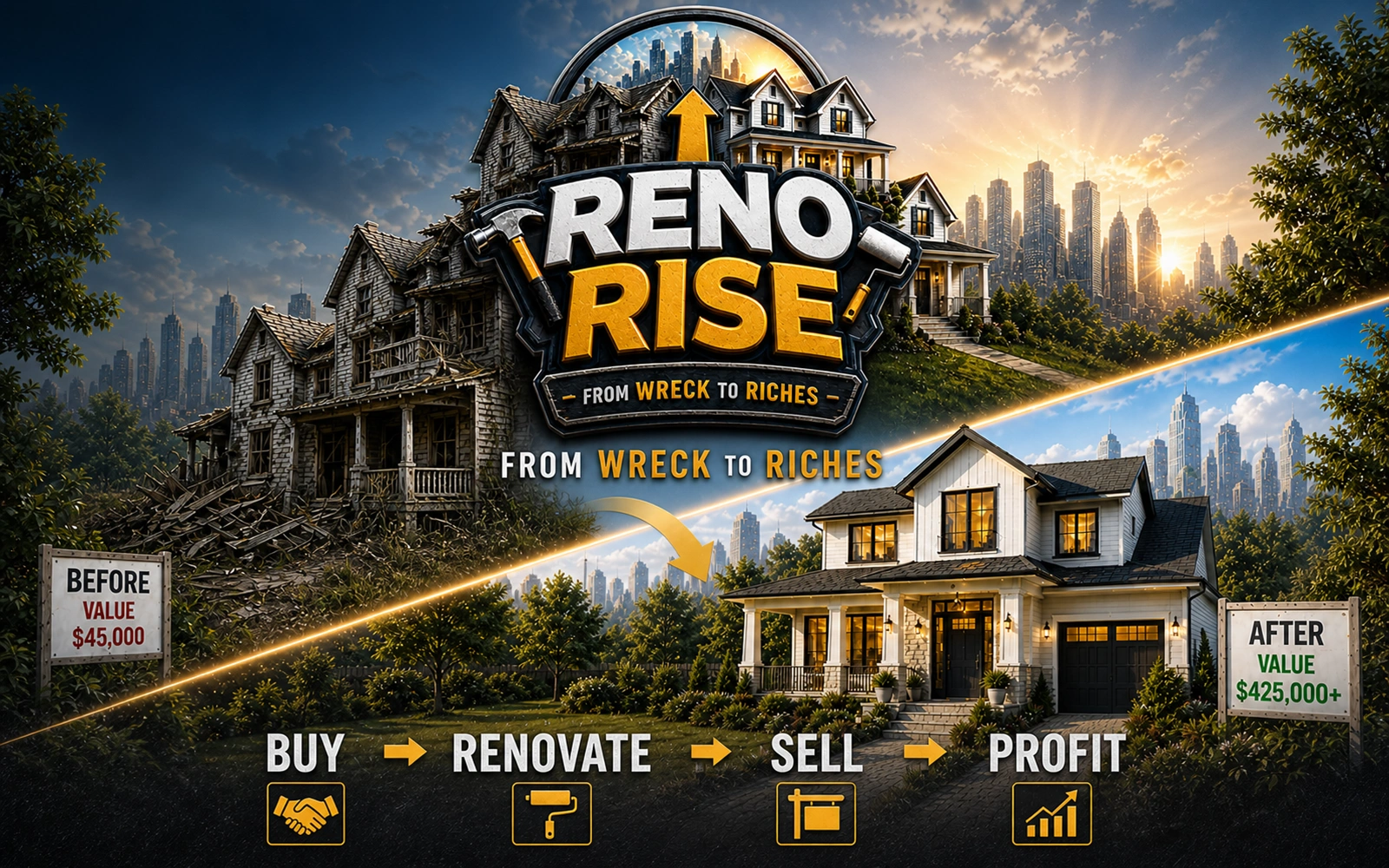 RenoRise — From Wreck to Riches: a run-down house transformed into a renovated home